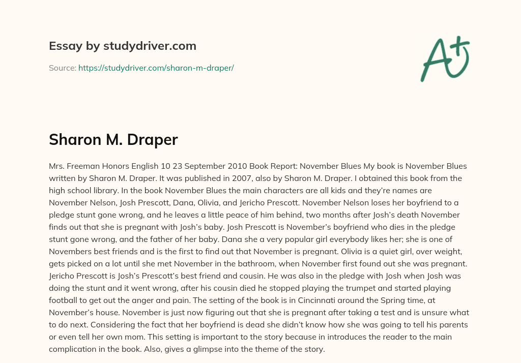 Sharon M. Draper essay