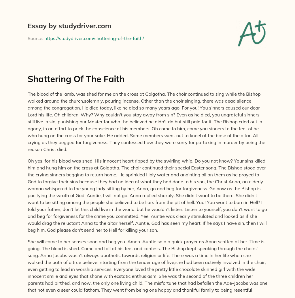 Shattering of the Faith essay
