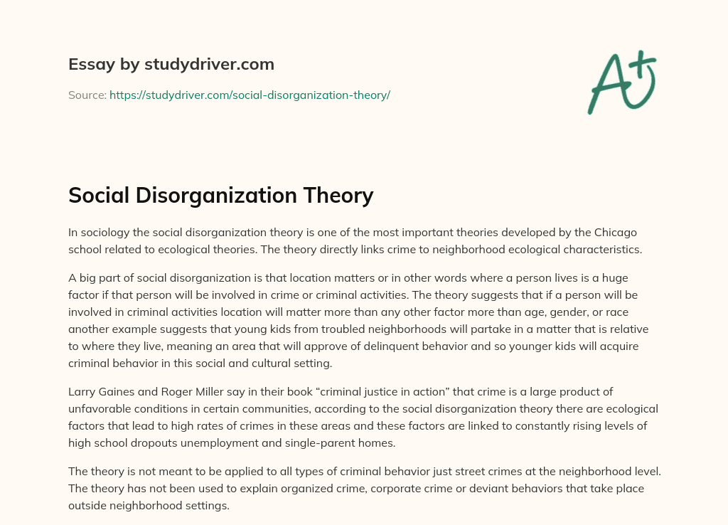 social-disorganization-theory-free-essay-example-239-words