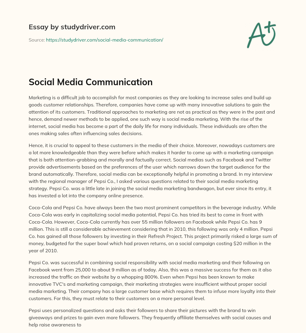 communication through social media essay