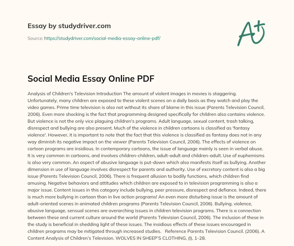 Social Media Essay Online PDF essay