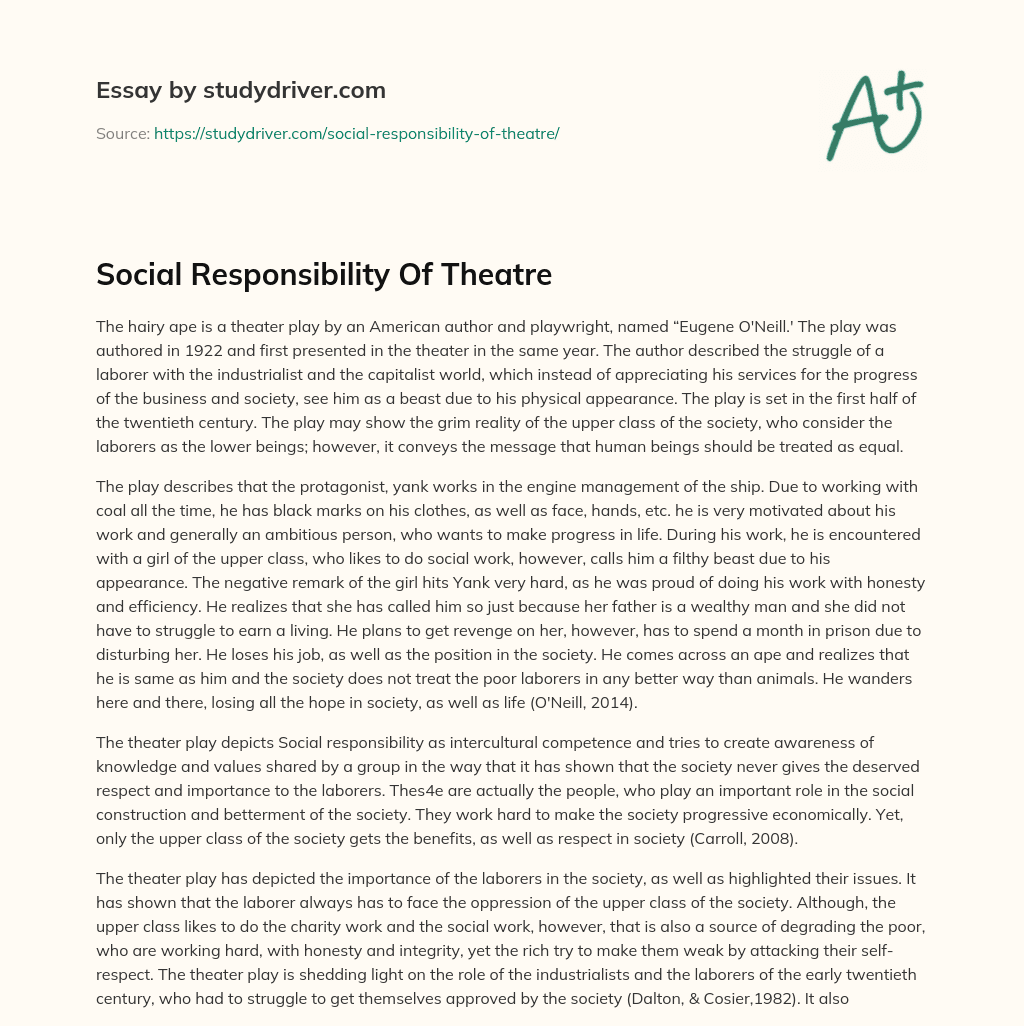 Social Responsibility of Theatre essay