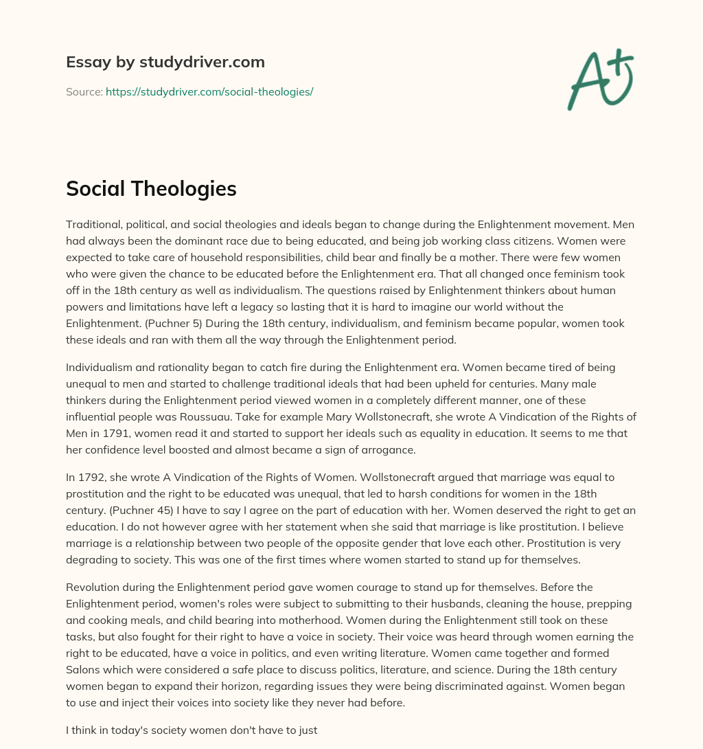 Social Theologies essay