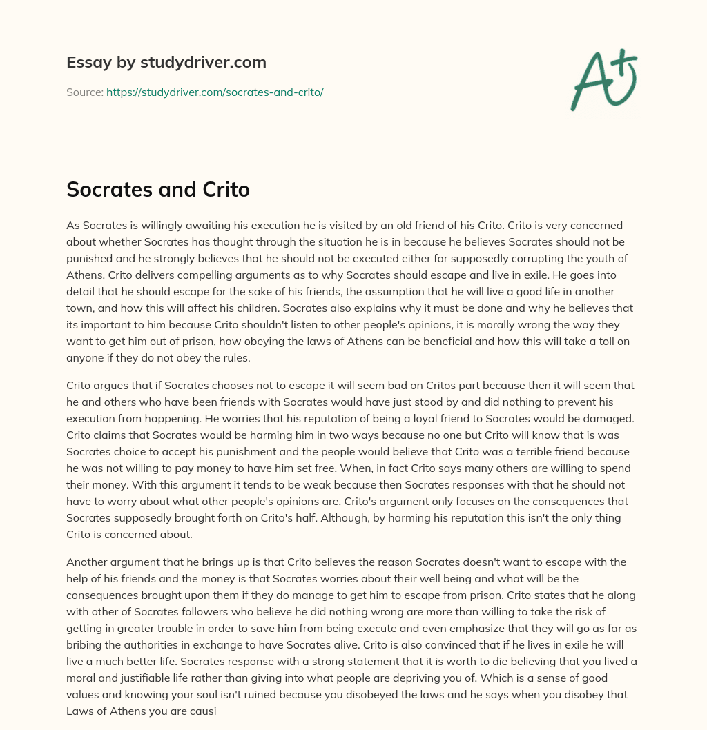 Socrates and Crito essay