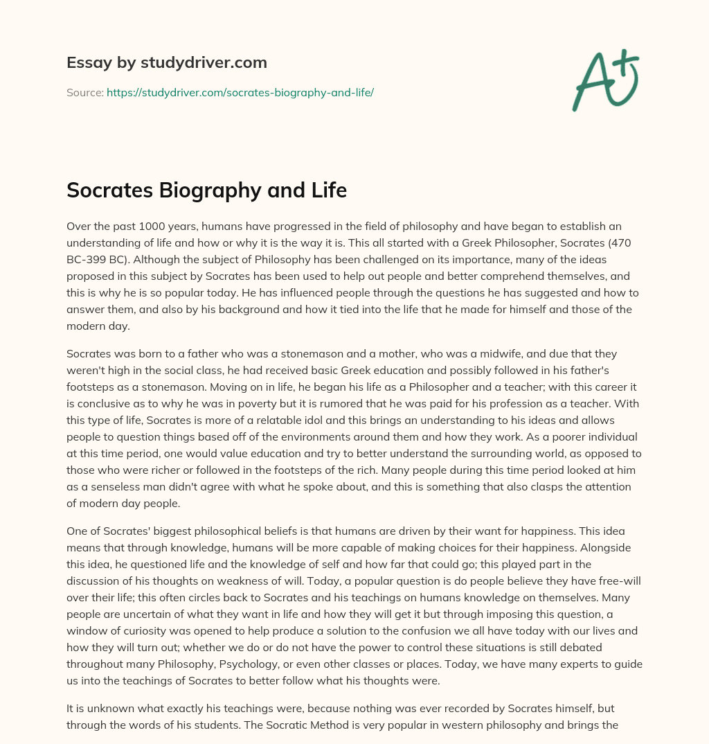 Socrates Biography and Life essay