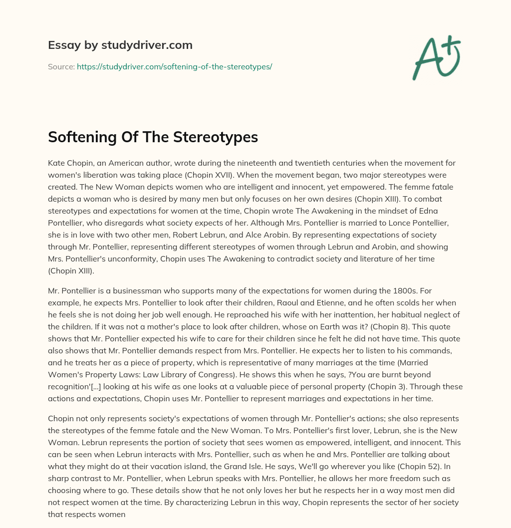 Softening of the Stereotypes essay