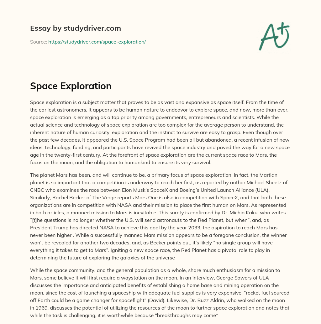 Space Exploration essay