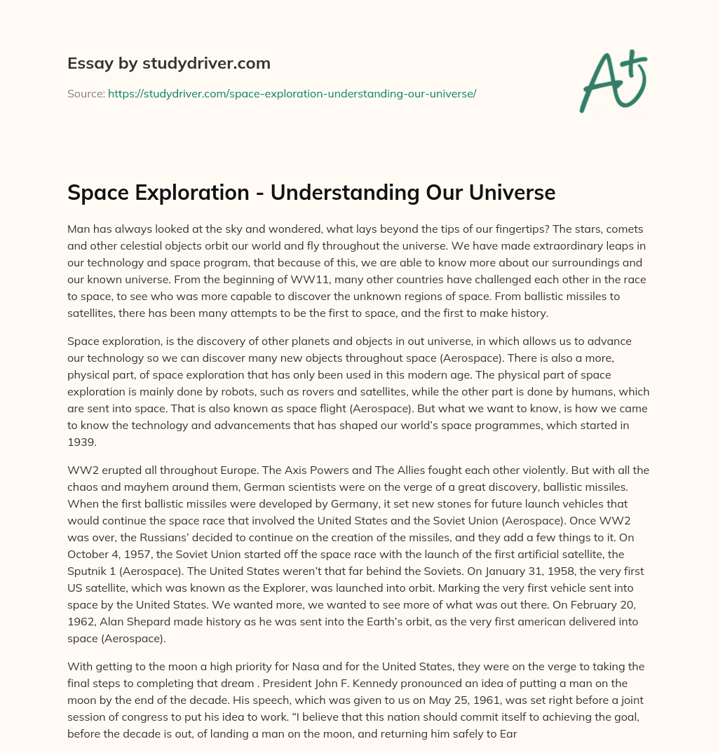 Space Exploration – Understanding our Universe essay