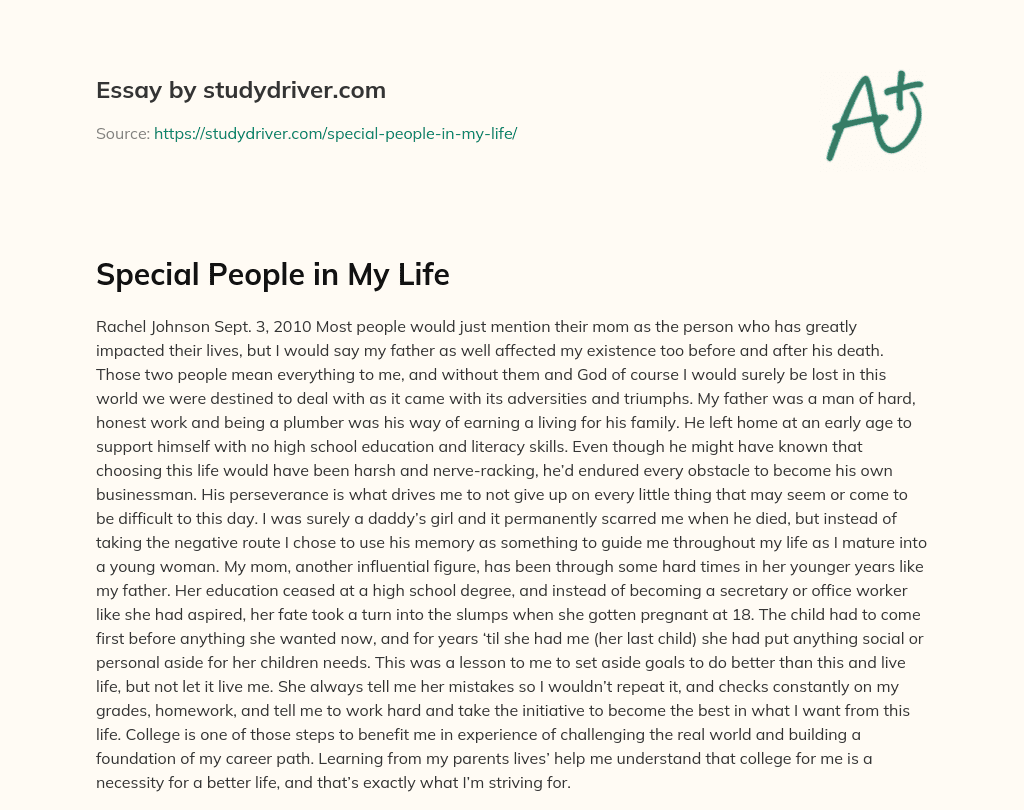 an essay about a special person