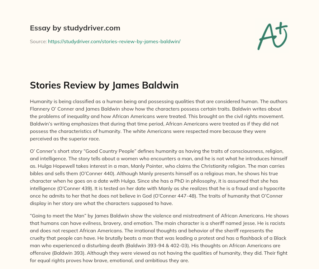 Stories Review by James Baldwin essay