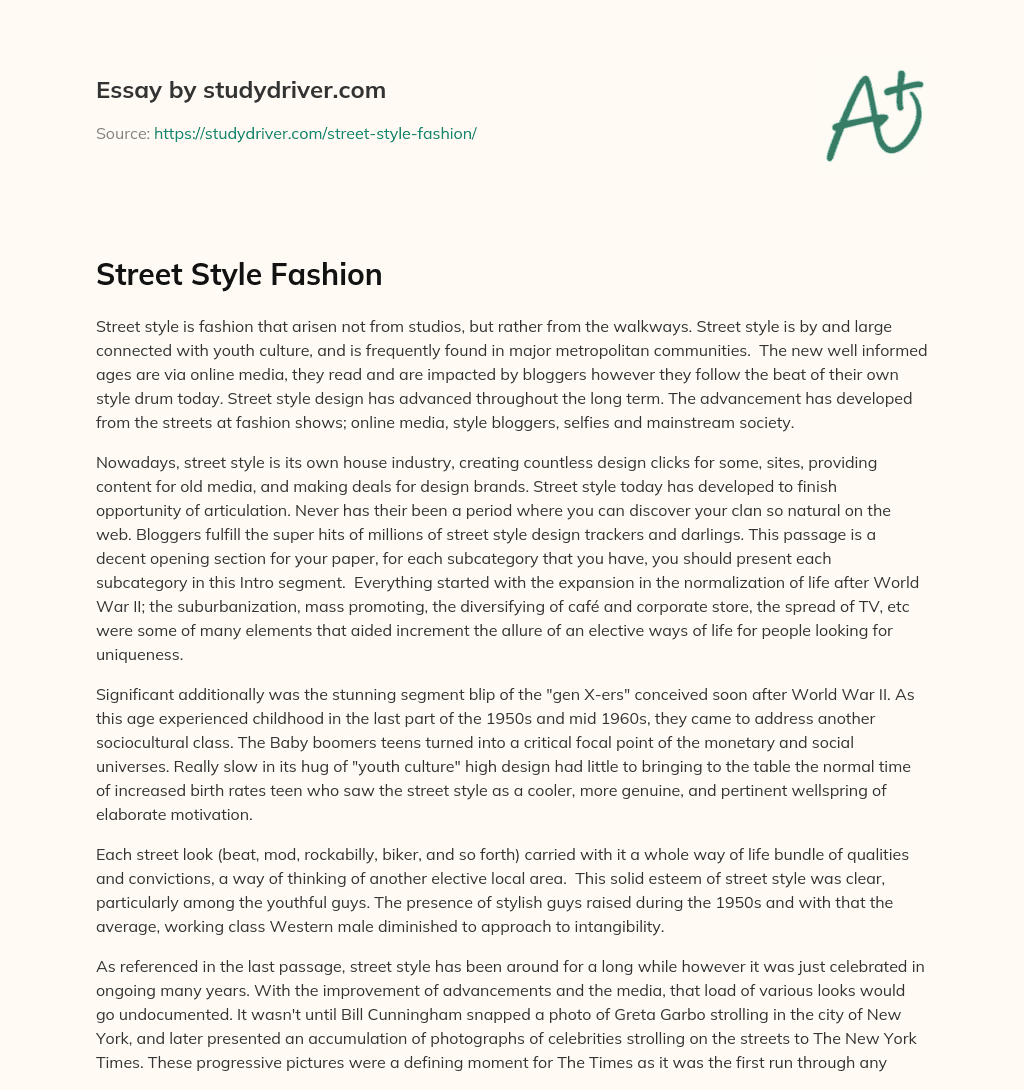Street Style Fashion essay