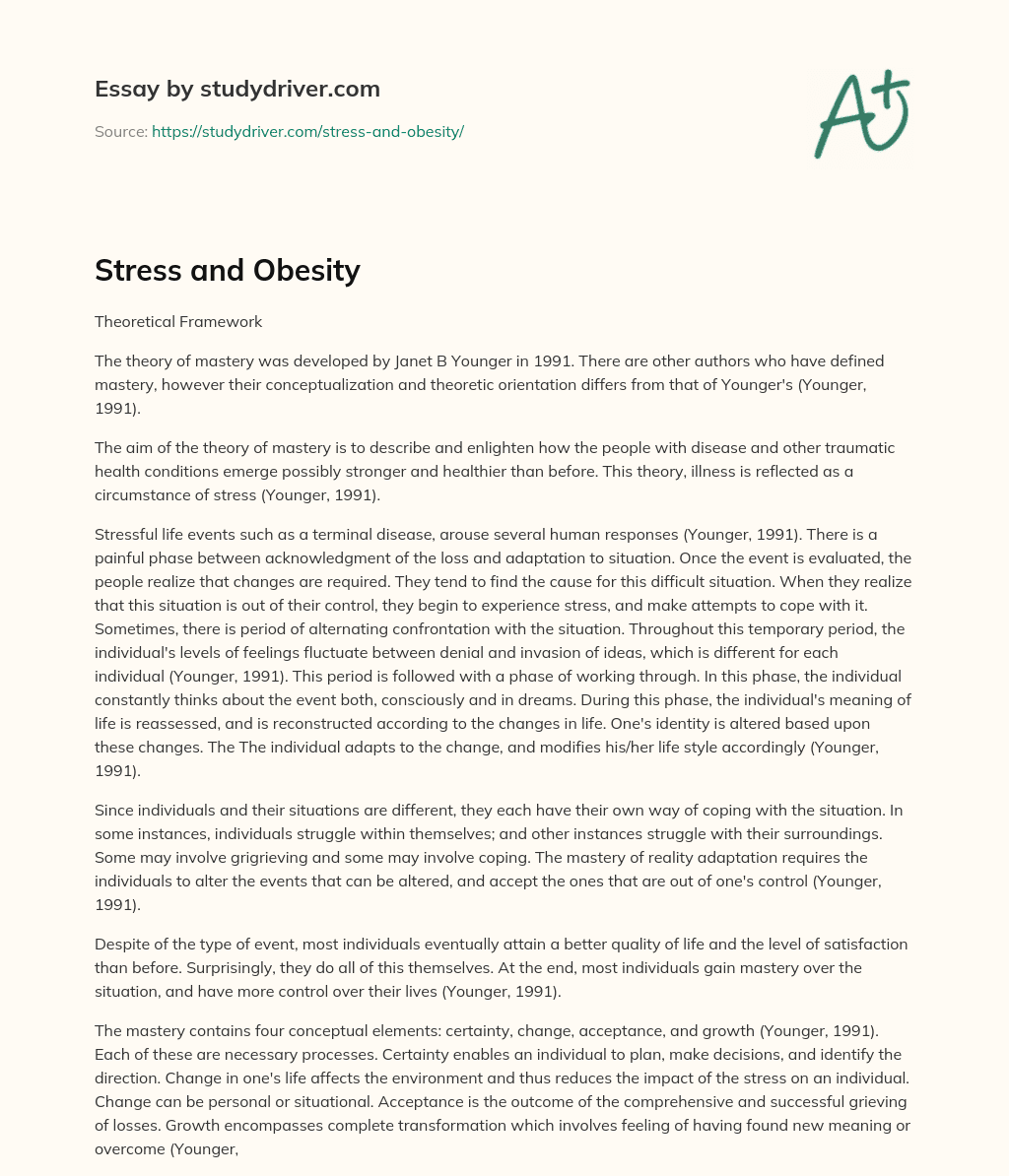 Stress and Obesity essay