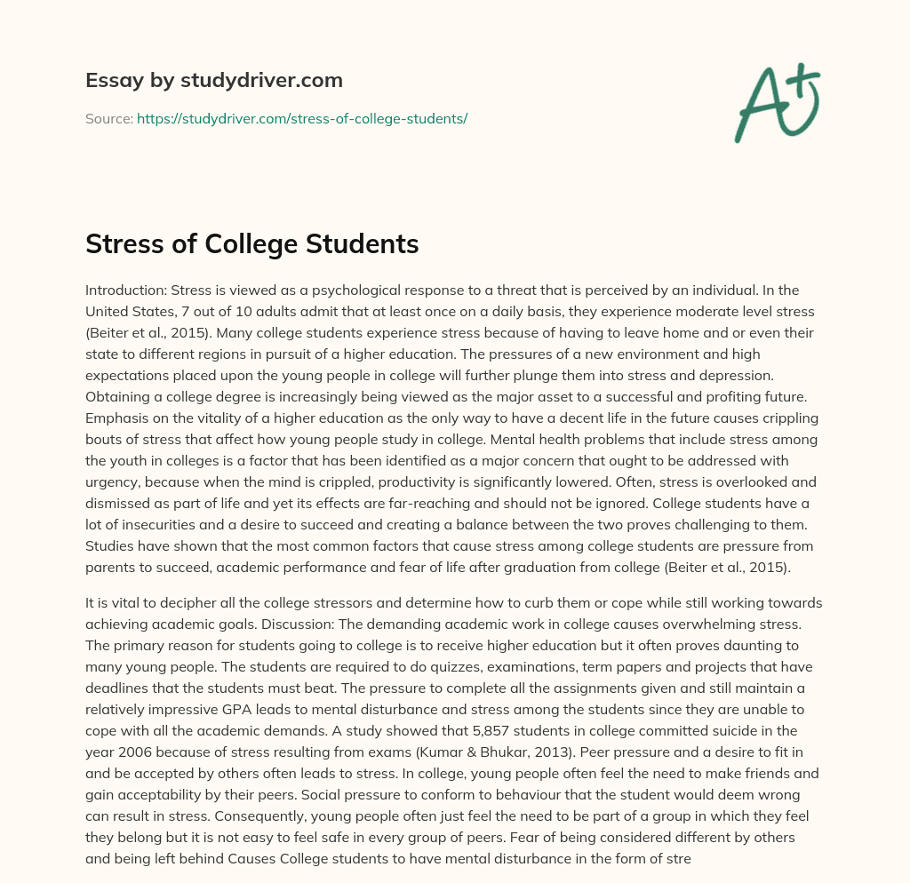 Stress of College Students essay