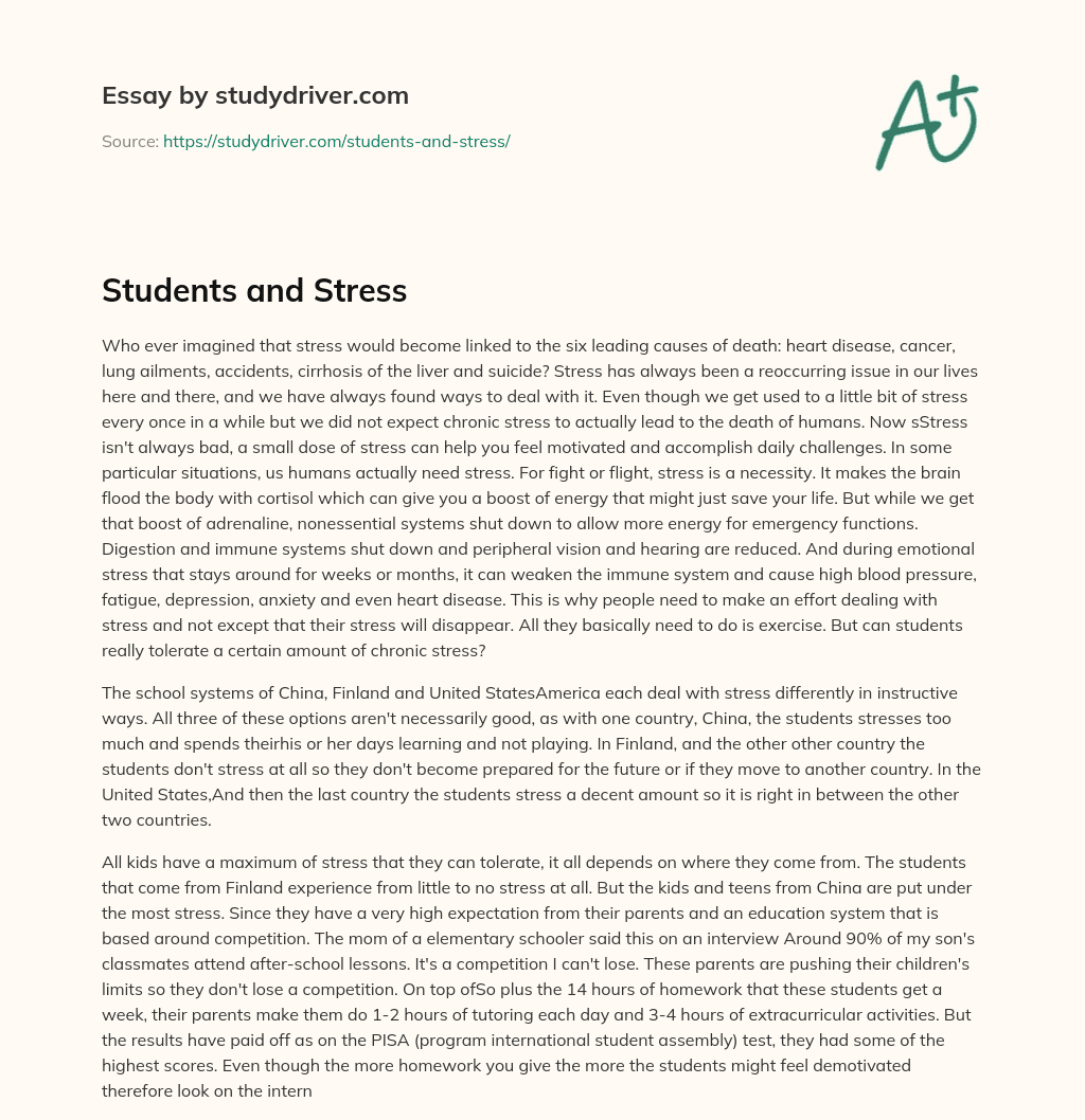 Students and Stress essay