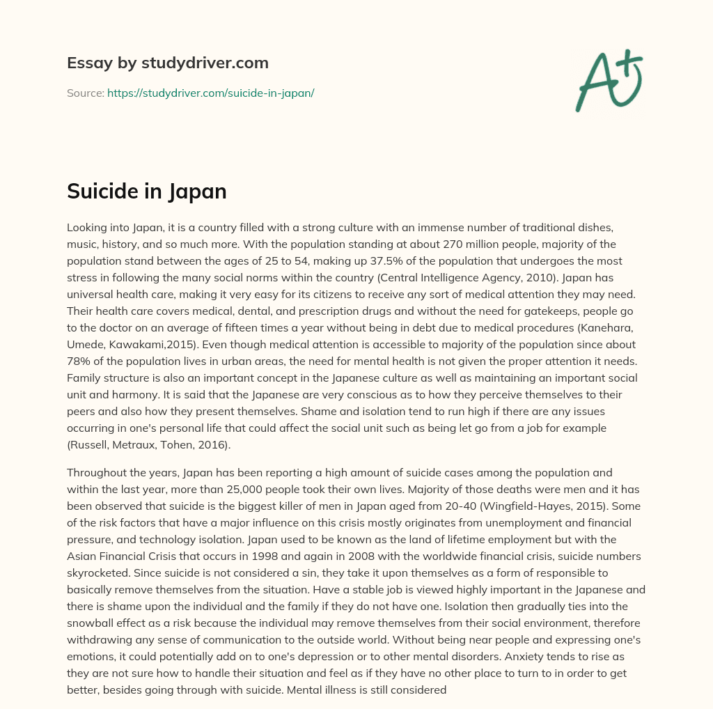Suicide in Japan essay