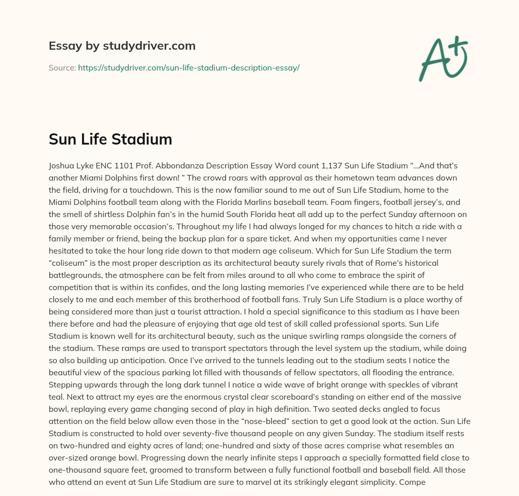 Sun Life Stadium essay