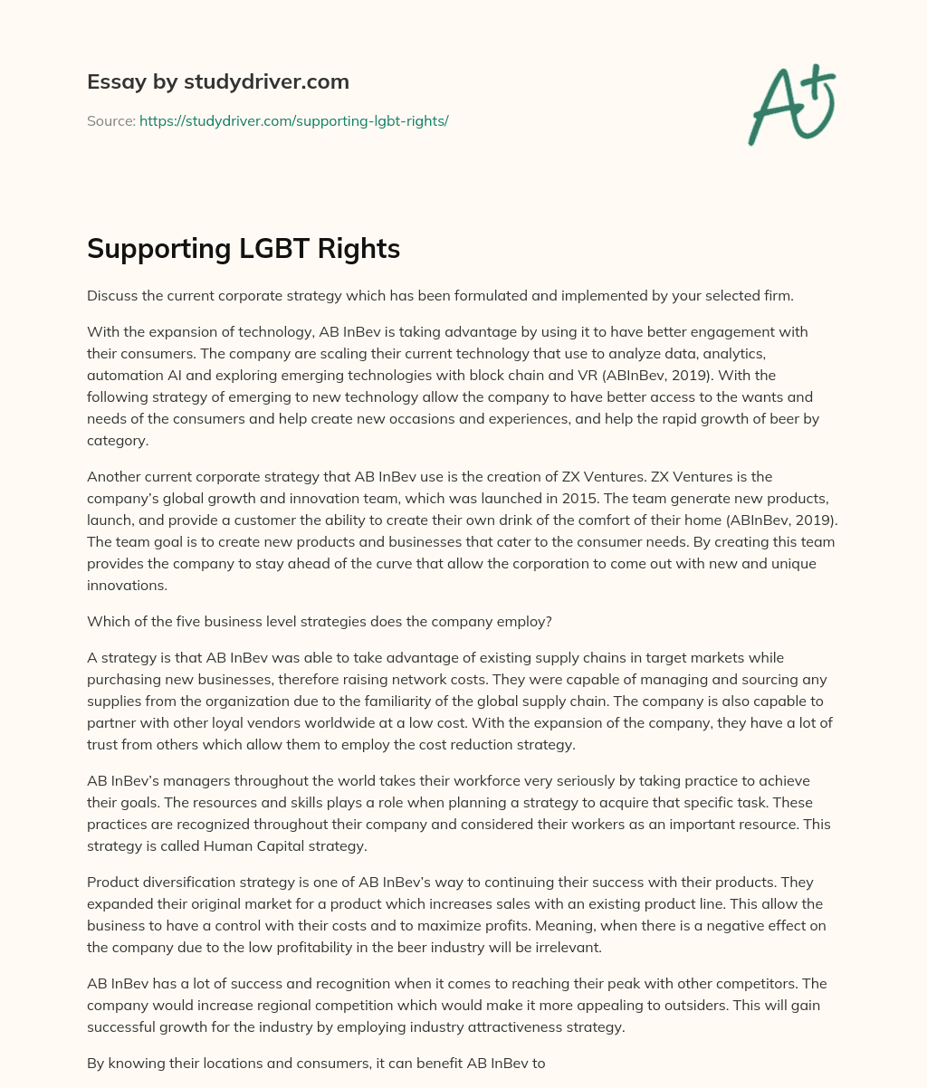 Supporting LGBT Rights essay