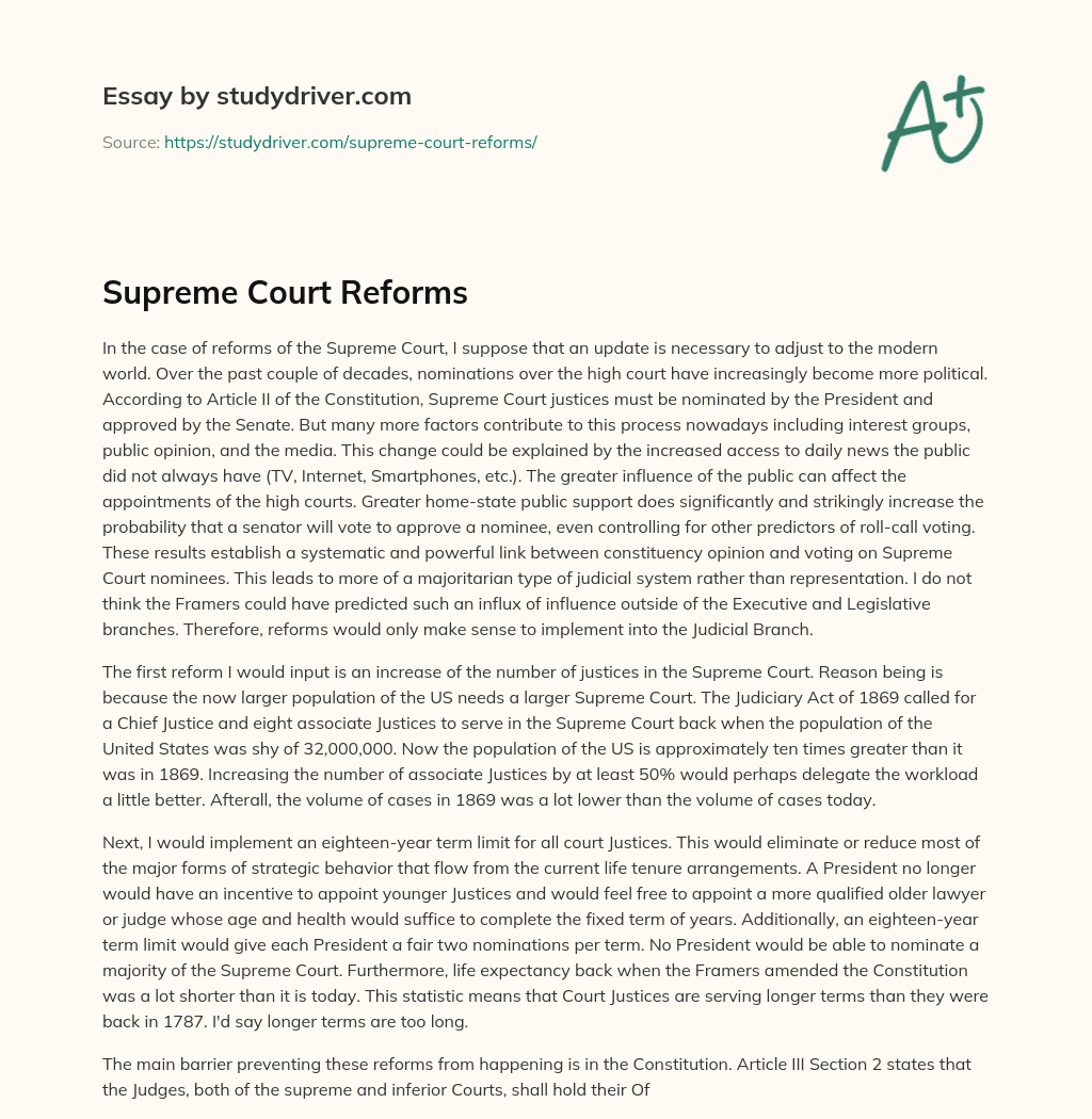 Supreme Court Reforms essay
