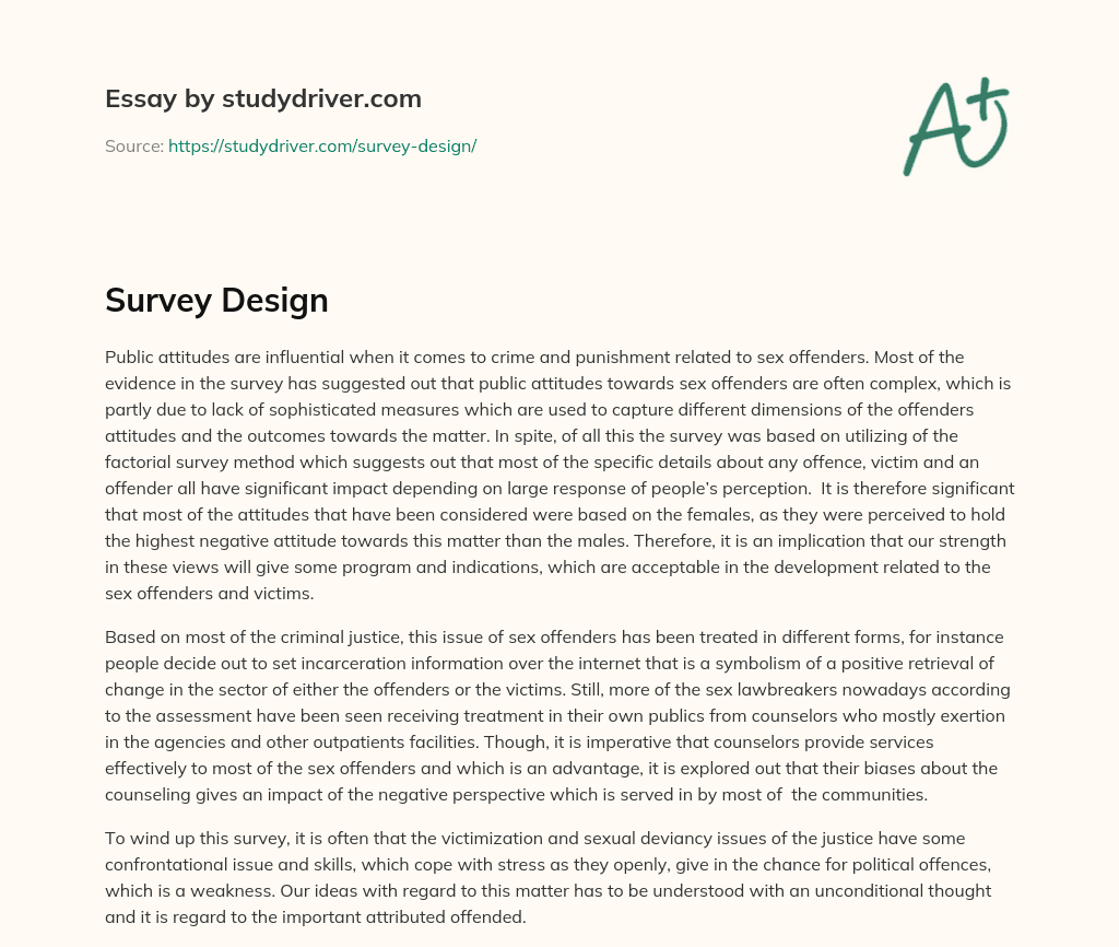 Survey Design essay