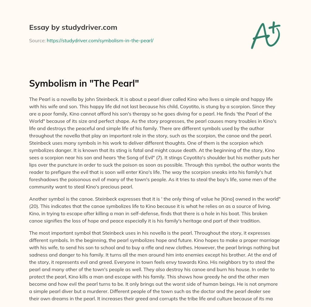 Symbolism in “The Pearl” essay