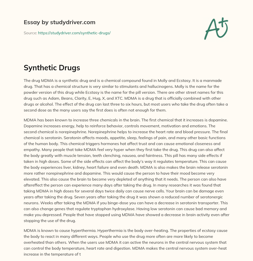 Synthetic Drugs essay