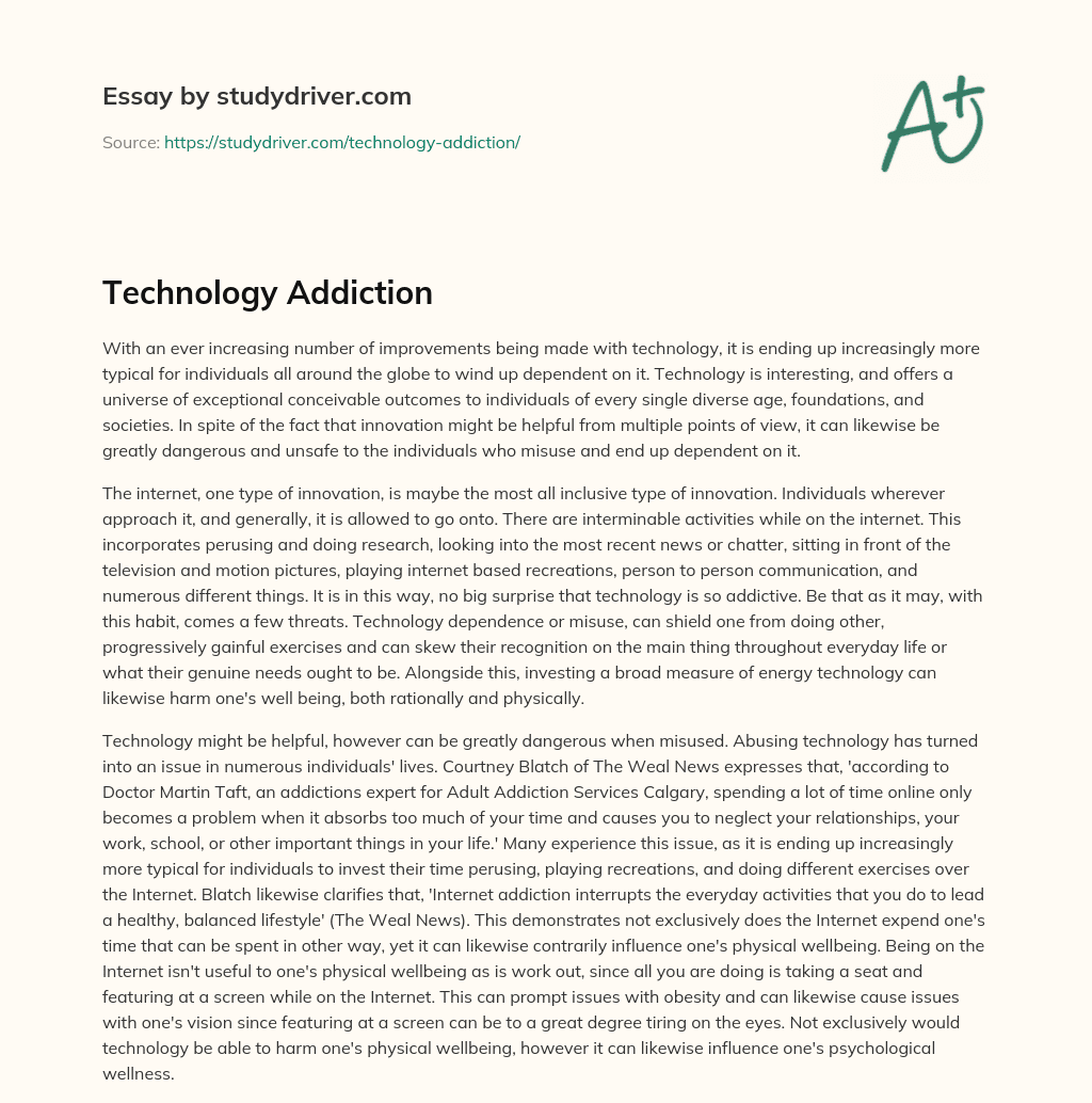 Technology Addiction essay