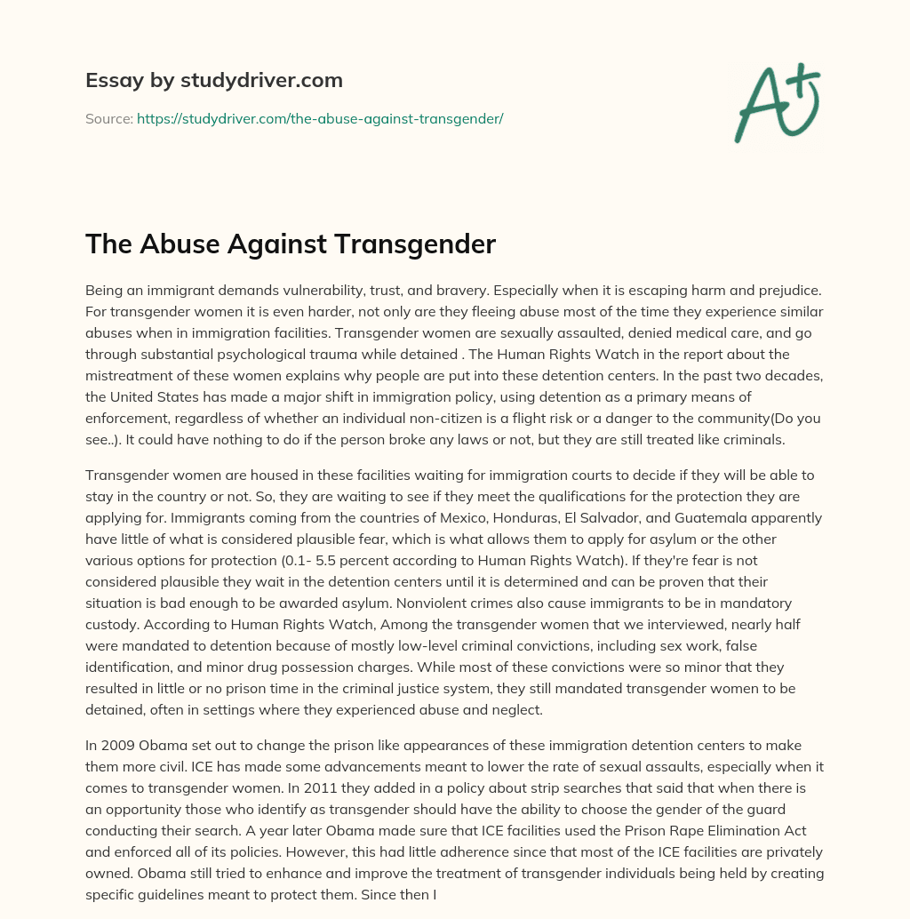 The Abuse against Transgender essay