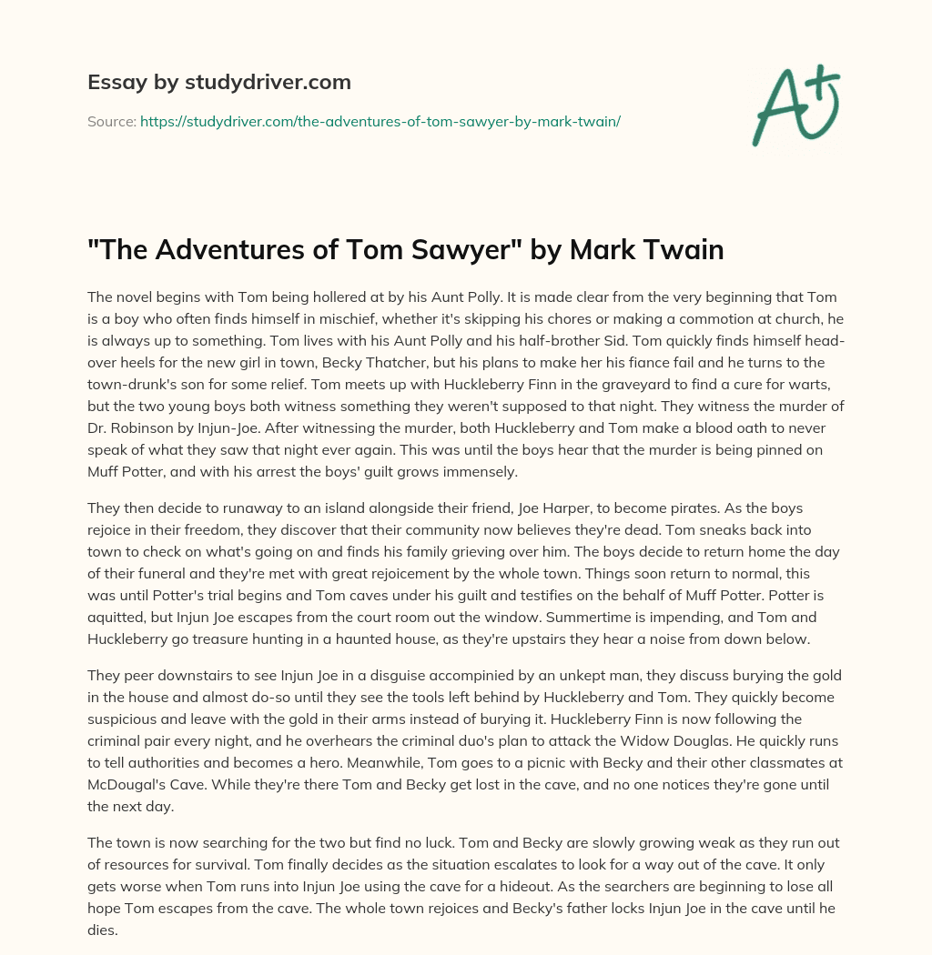 “The Adventures of Tom Sawyer” by Mark Twain essay