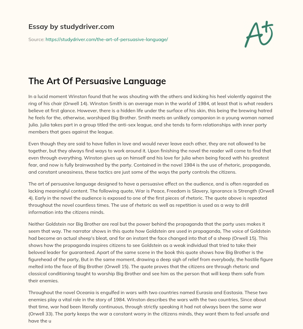 The Art of Persuasive Language essay