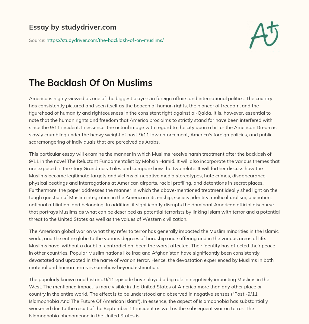 The Backlash of on Muslims essay