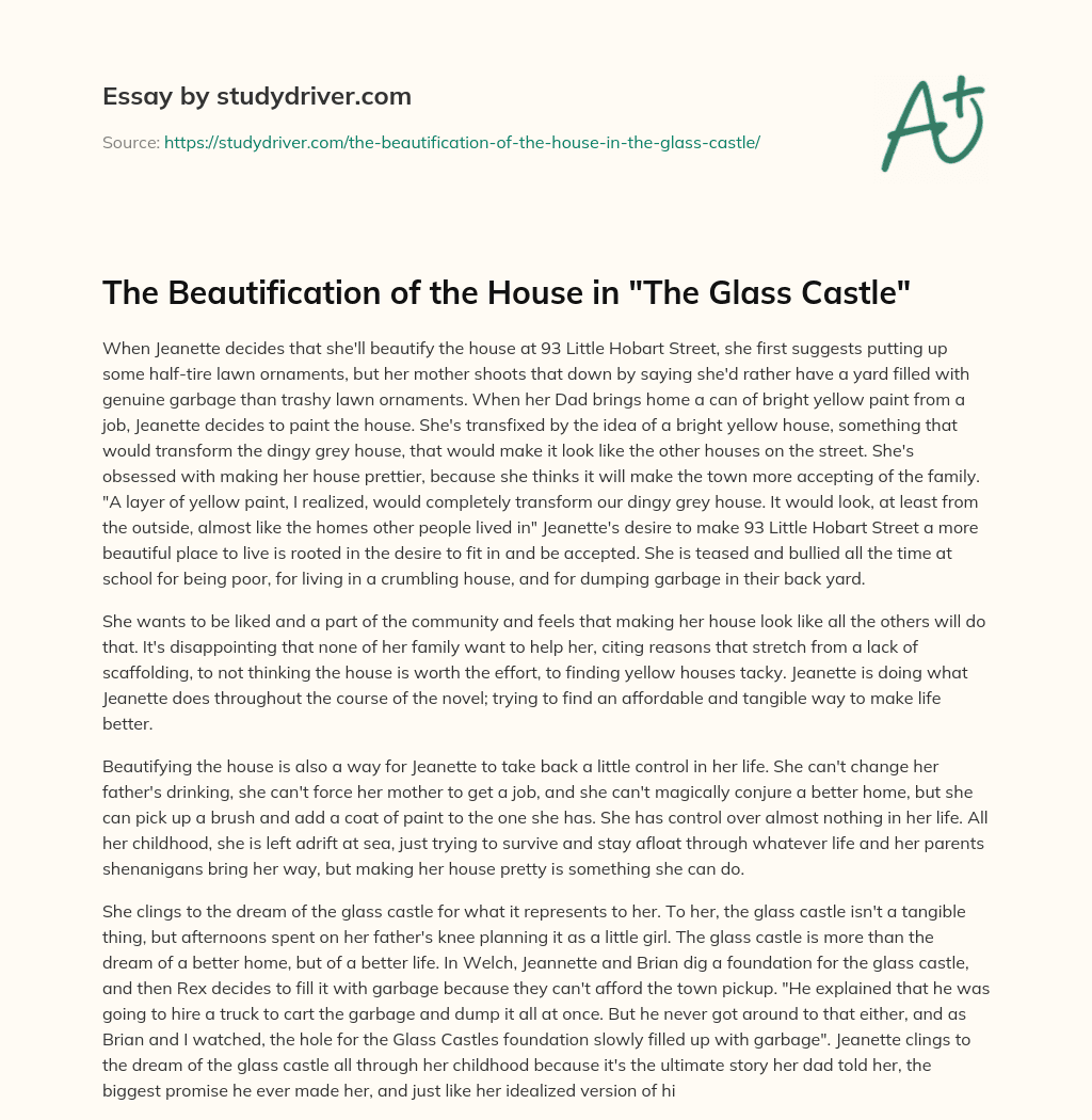 The Beautification of the House in “The Glass Castle” essay