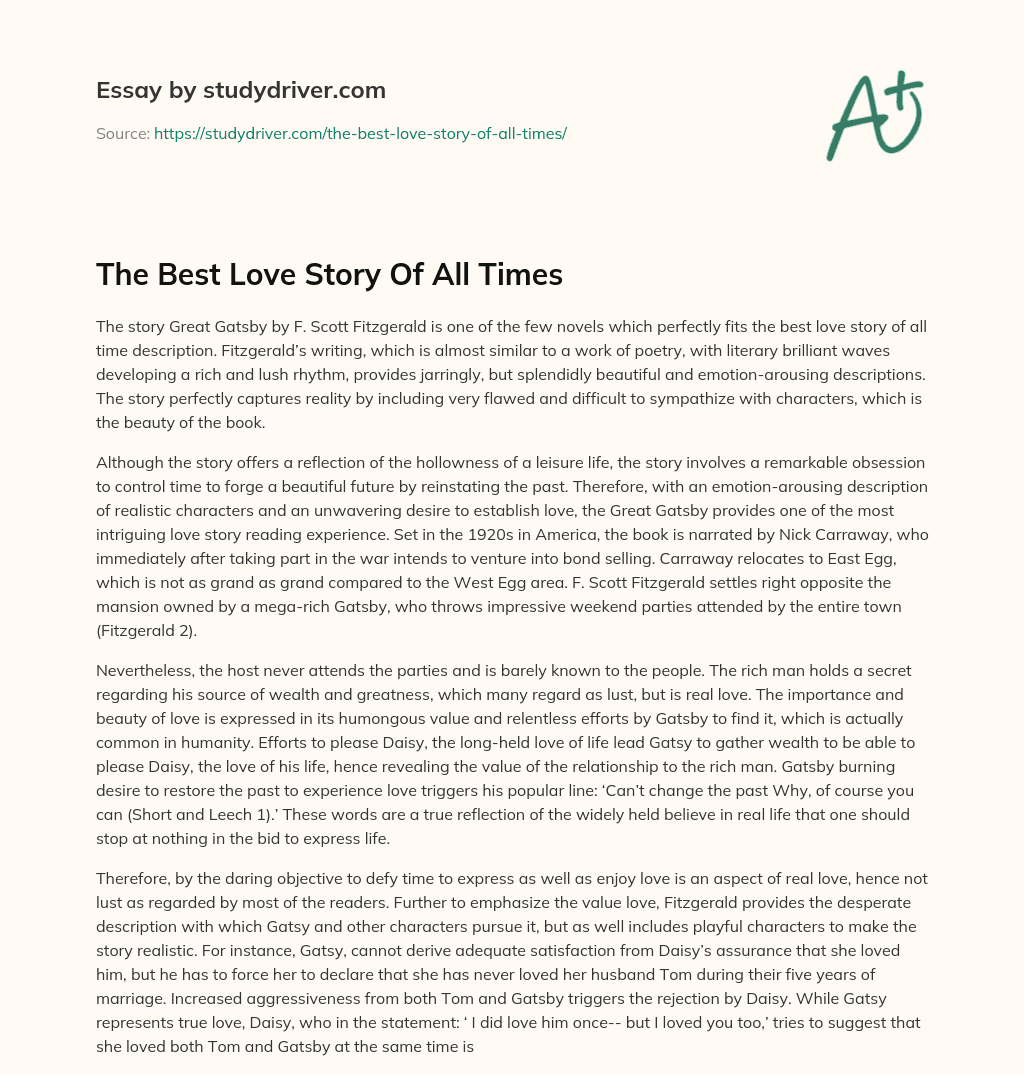 The Best Love Story of all Times essay