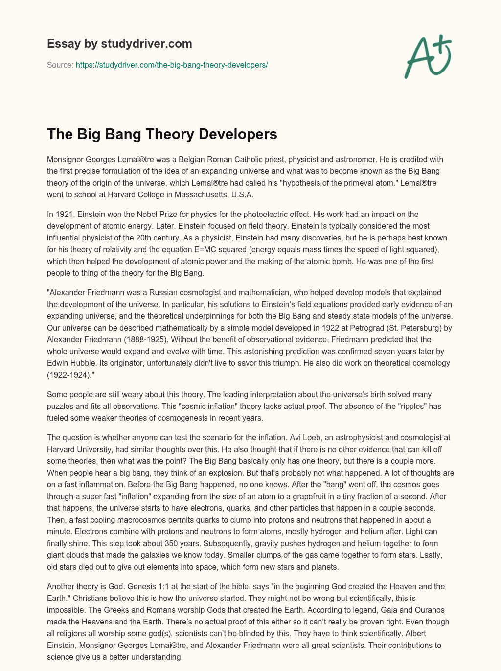 The Big Bang Theory Developers essay