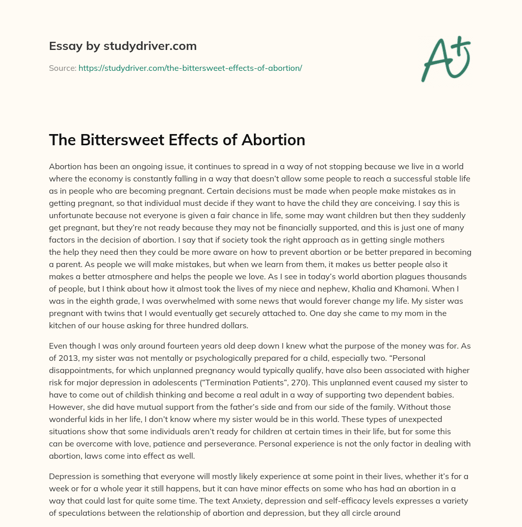 The Bittersweet Effects of Abortion essay