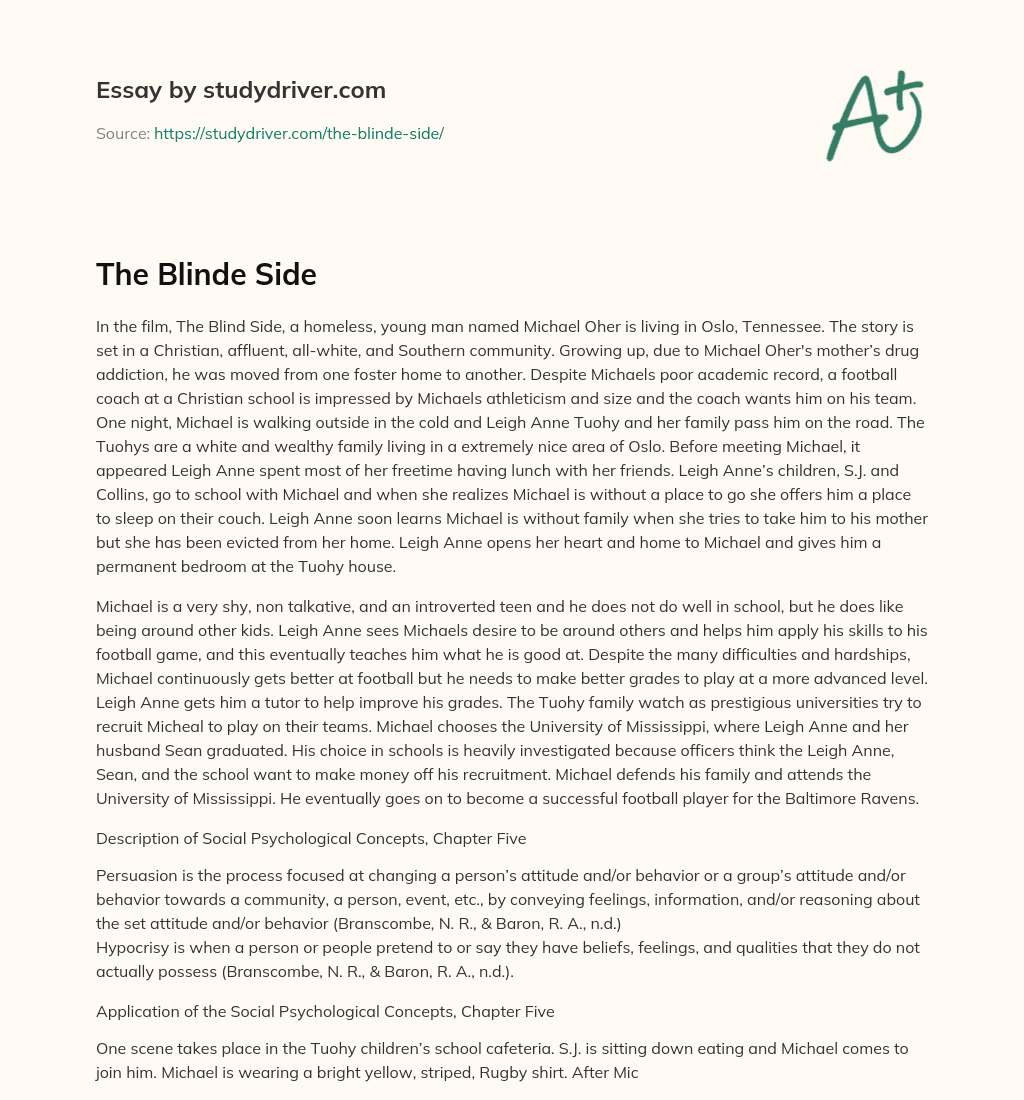 The Blinde Side essay