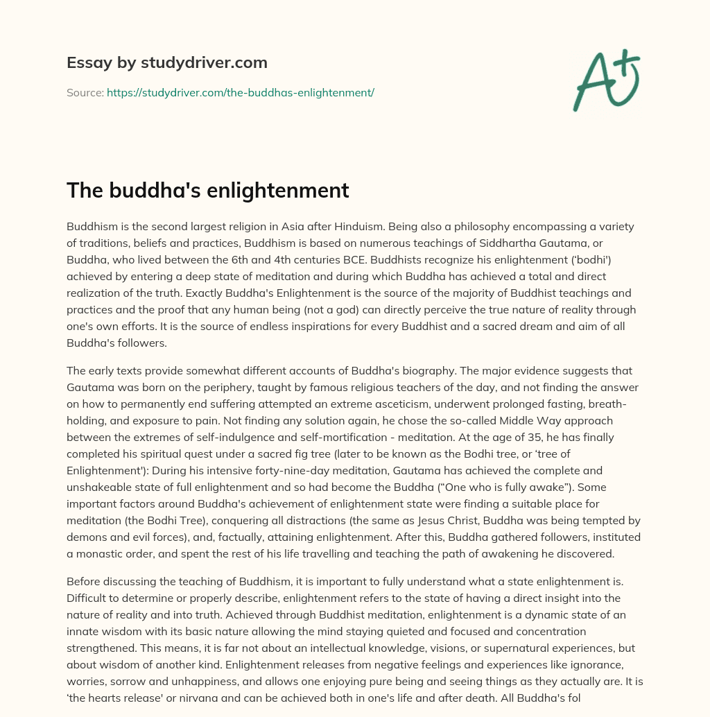 The Buddha’s Enlightenment essay