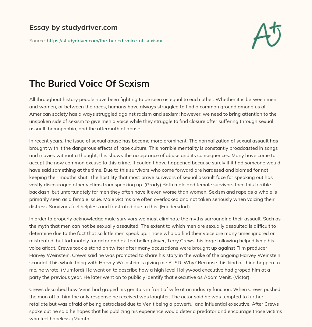 The Buried Voice of Sexism essay