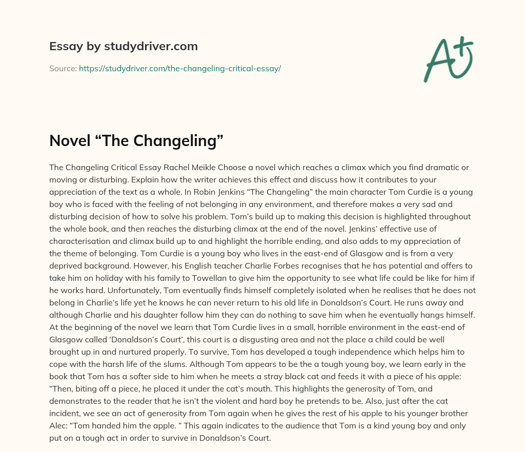 Novel “The Changeling” essay