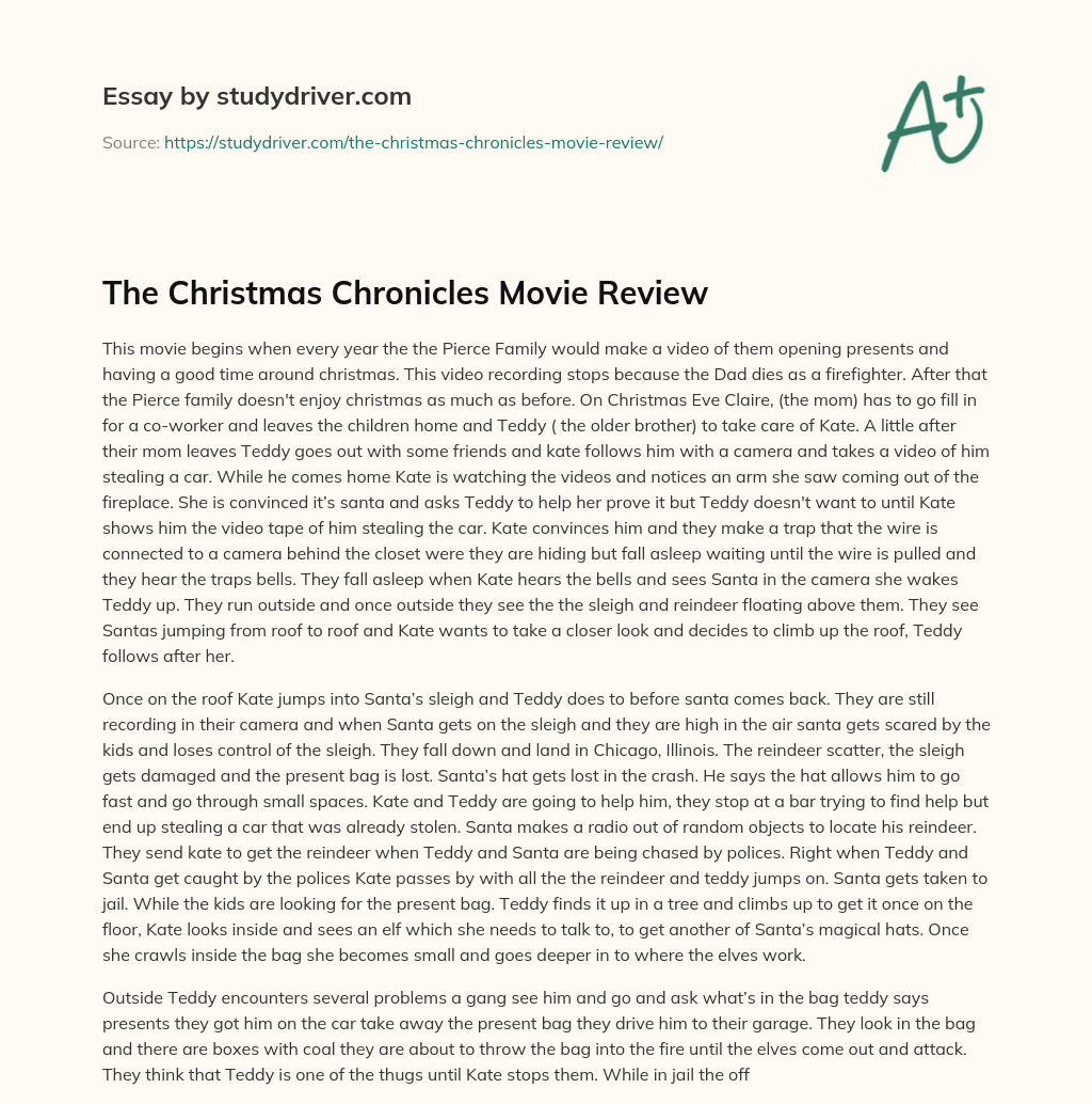 The Christmas Chronicles Movie Review essay