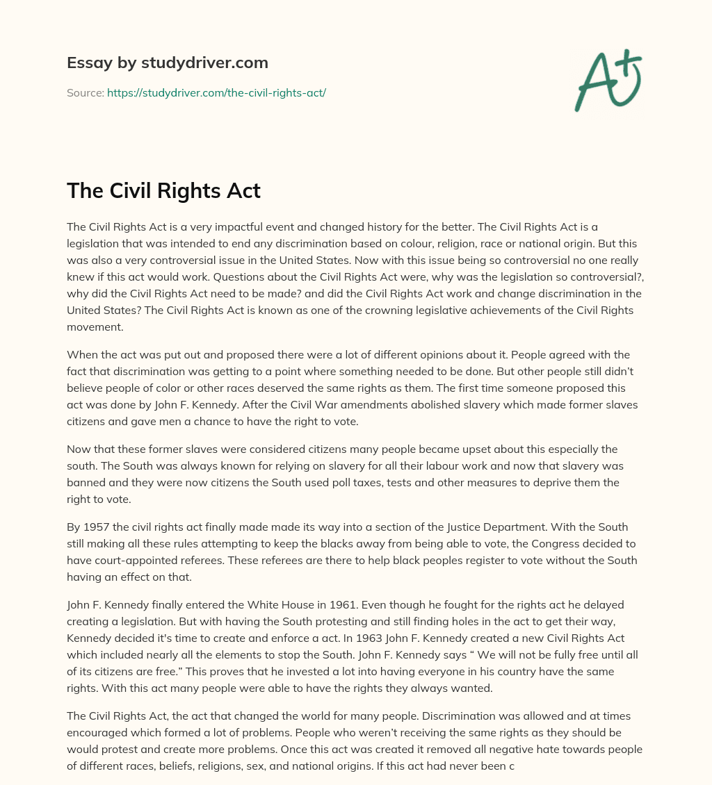 The Civil Rights Act essay