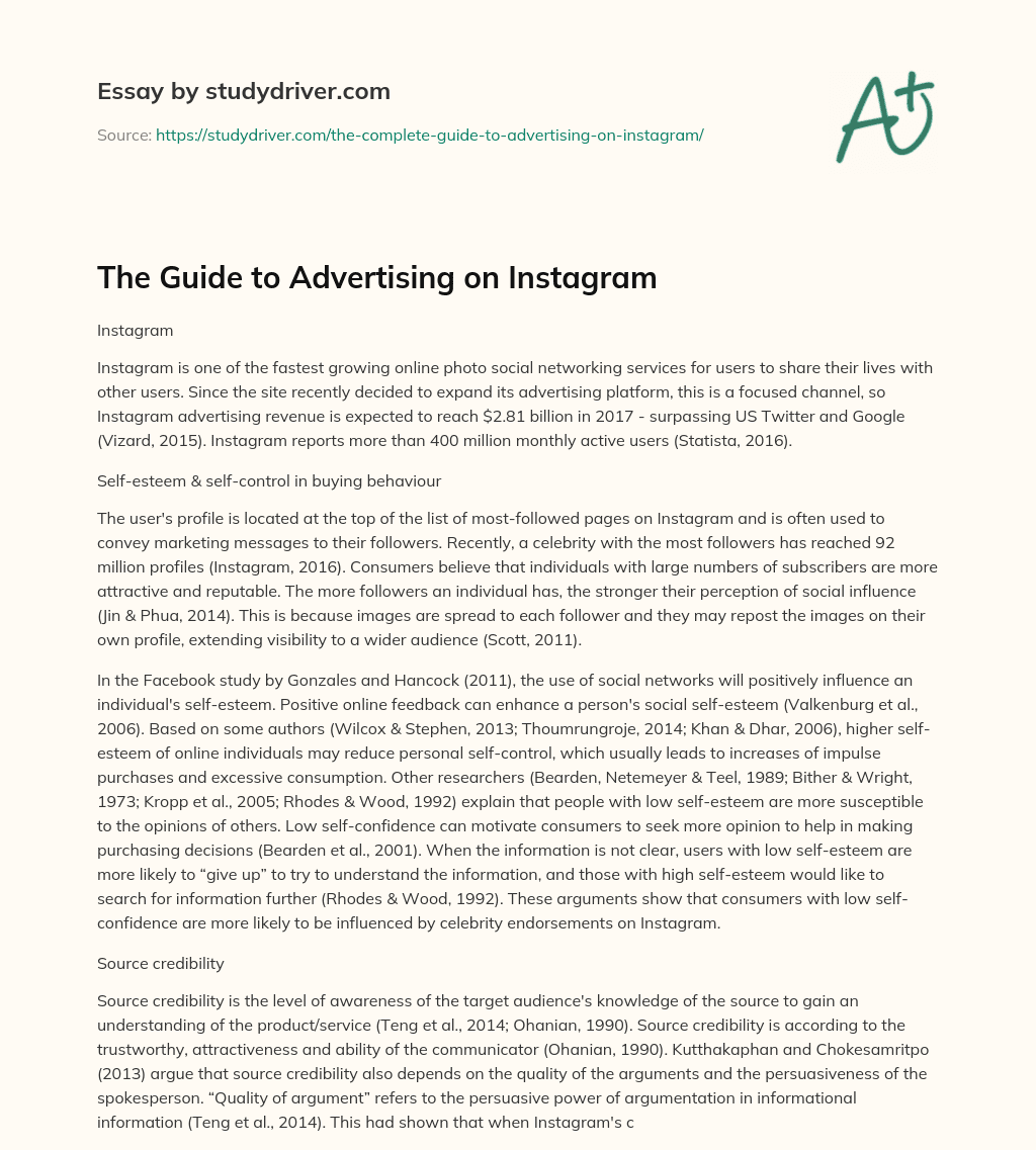 The Guide to Advertising on Instagram essay