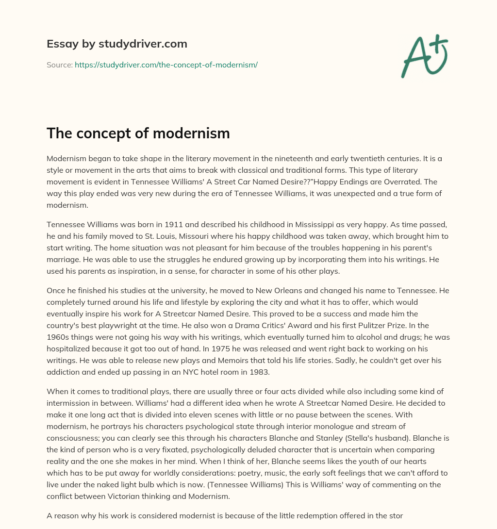 The Concept of Modernism essay