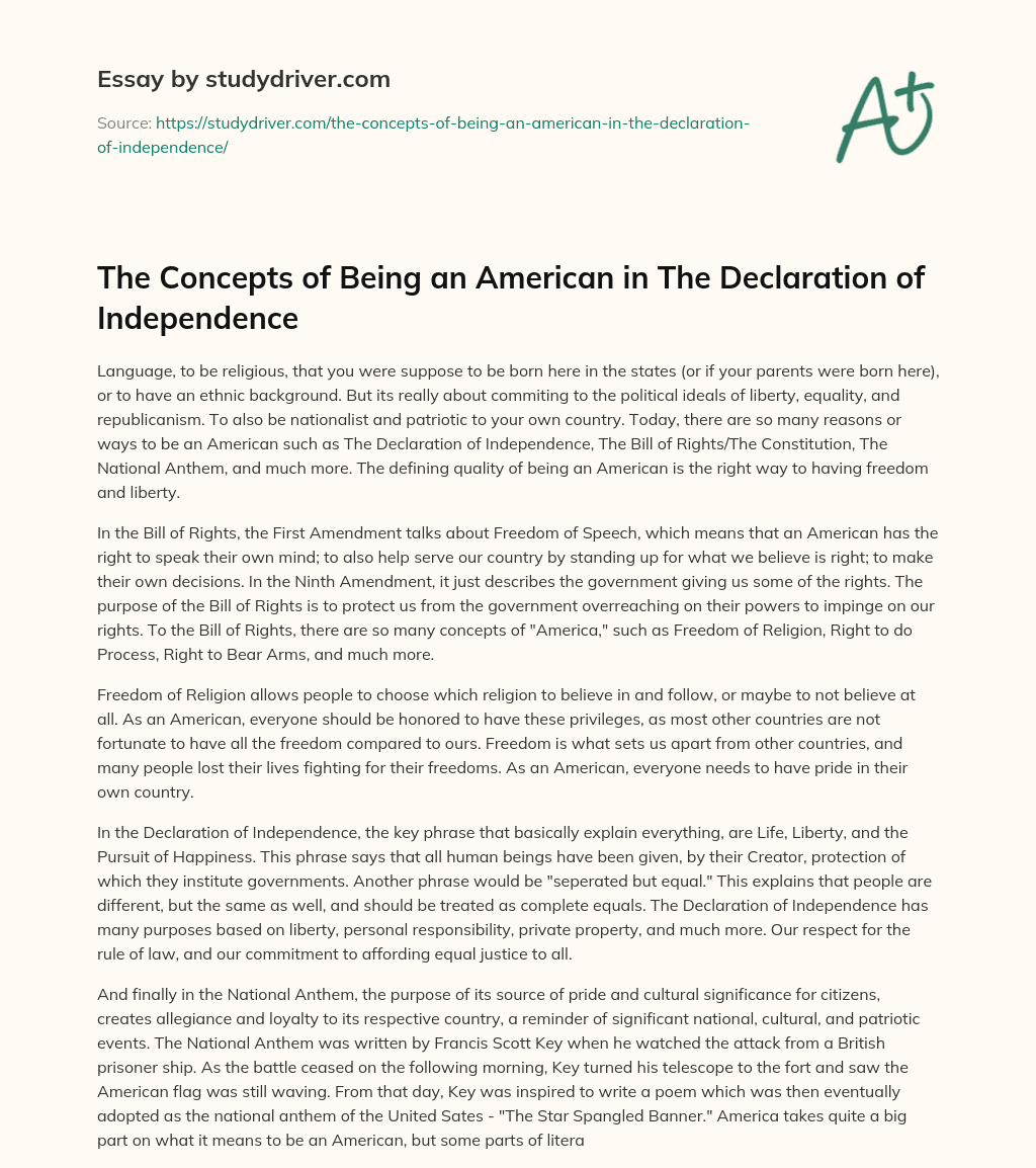 declaration of independence free essay