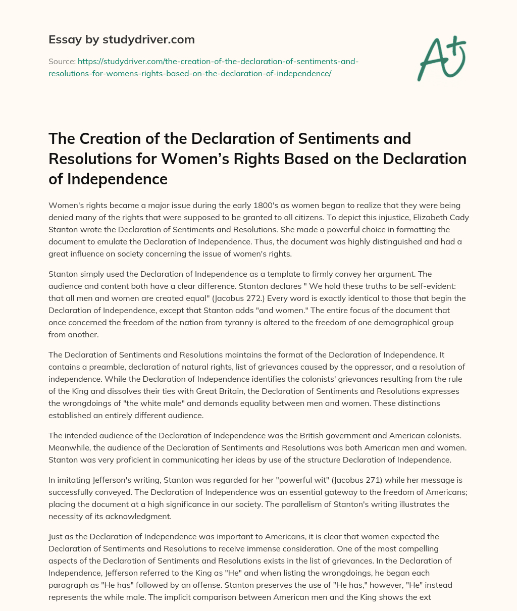 the-creation-of-the-declaration-of-sentiments-and-resolutions-for-women