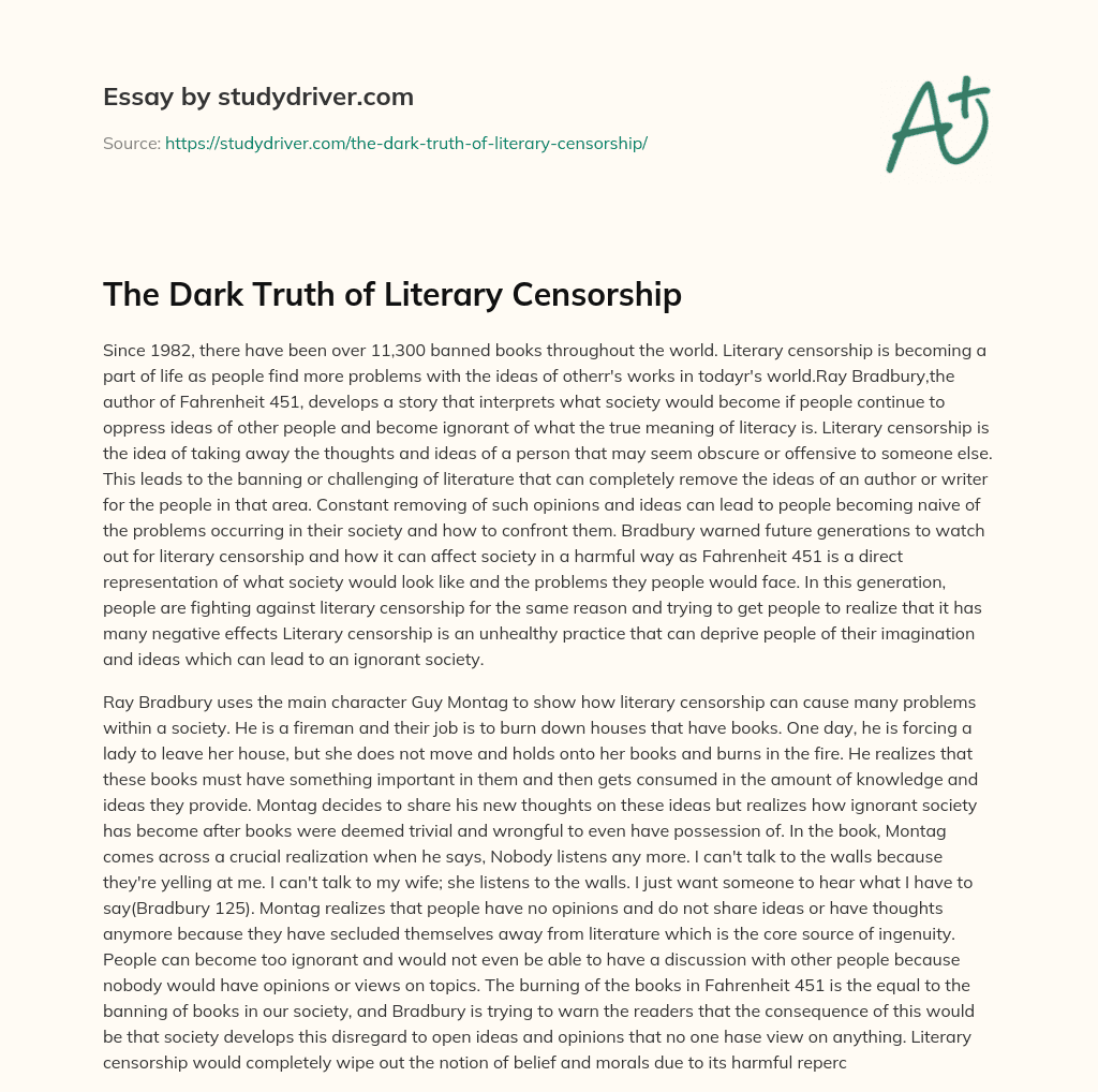 The Dark Truth of Literary Censorship essay
