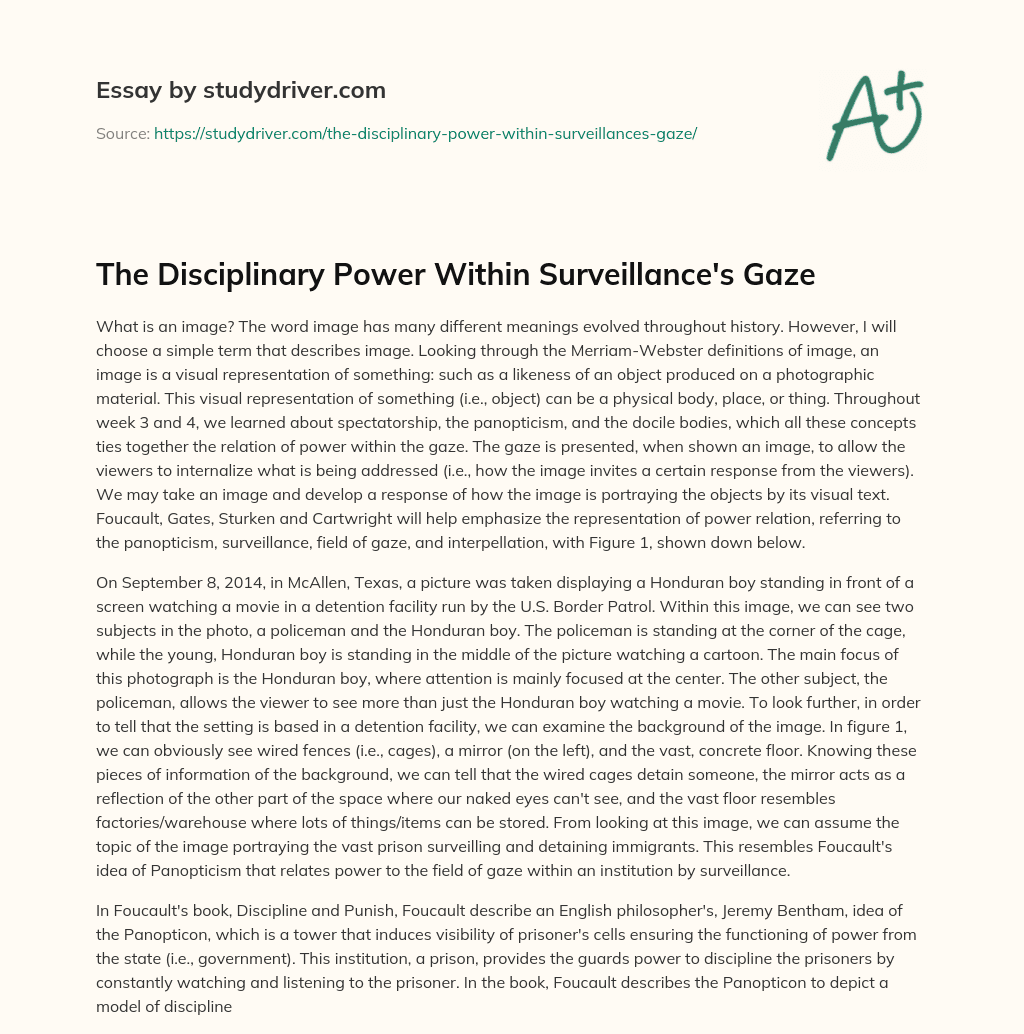 The Disciplinary Power Within Surveillance’s Gaze essay