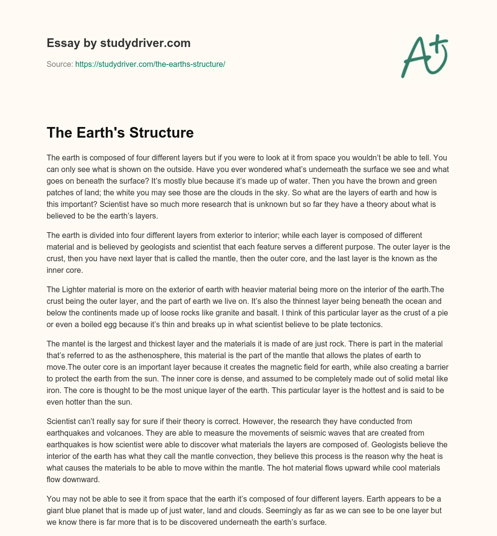 The Earth’s Structure essay