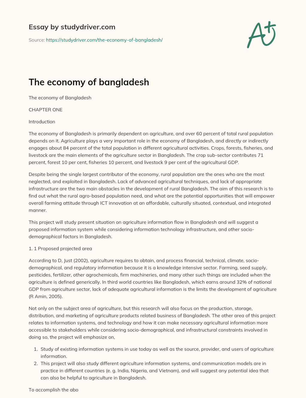 The Economy of Bangladesh essay