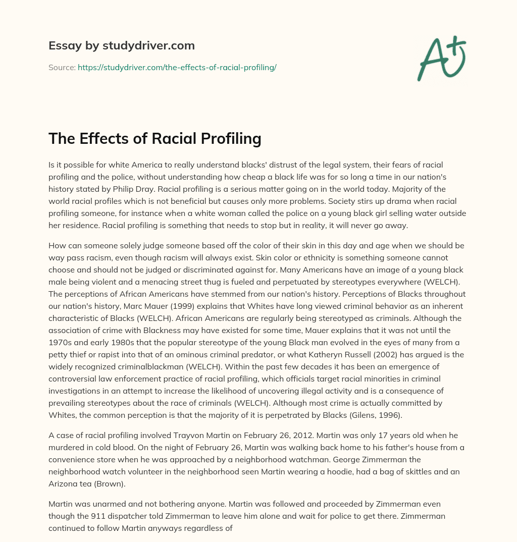 The Effects of Racial Profiling essay