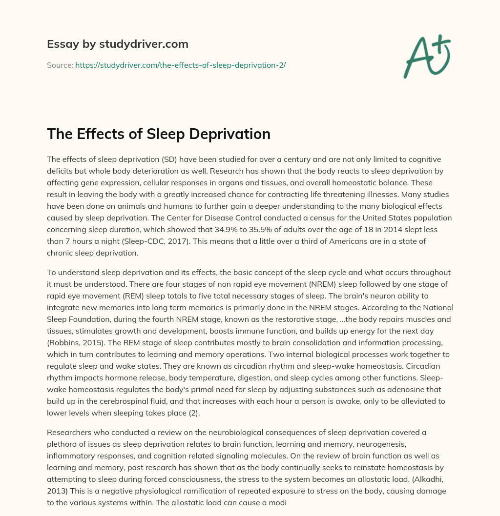 The Effects of Sleep Deprivation essay